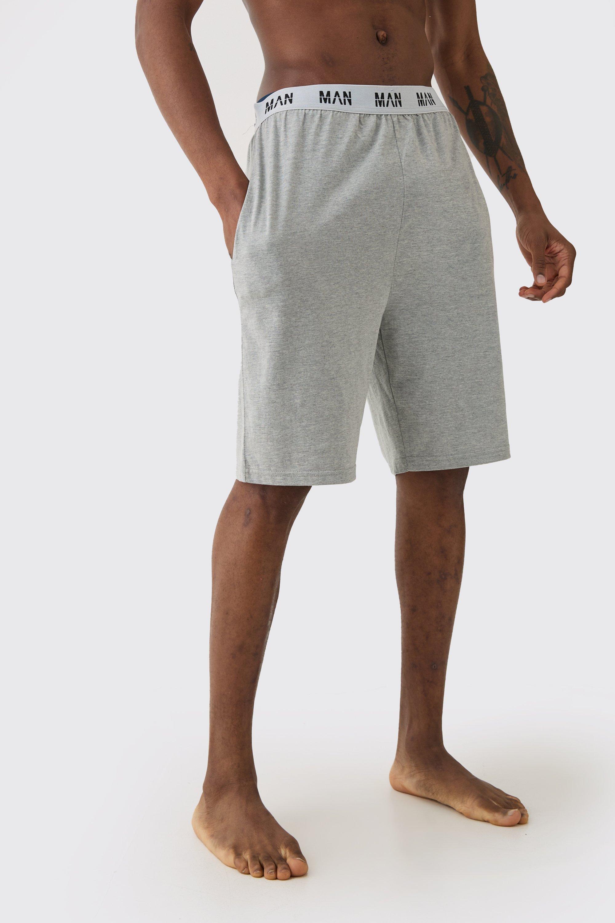 Mens Tall Man Loungewear Shorts In Grey Marl, Grey